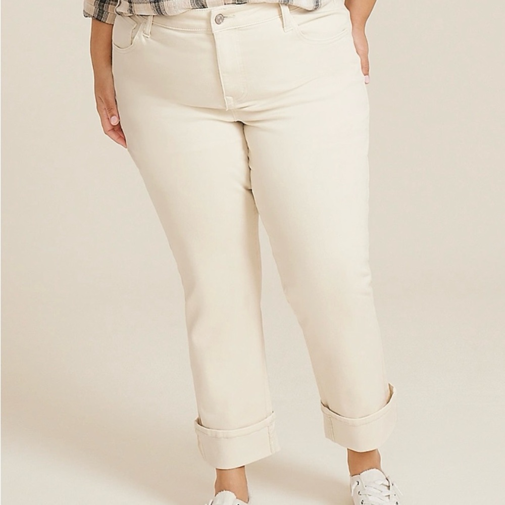 Plus Size m jeans by maurices High Rise Cuffed Hem Straight Ankle Jean